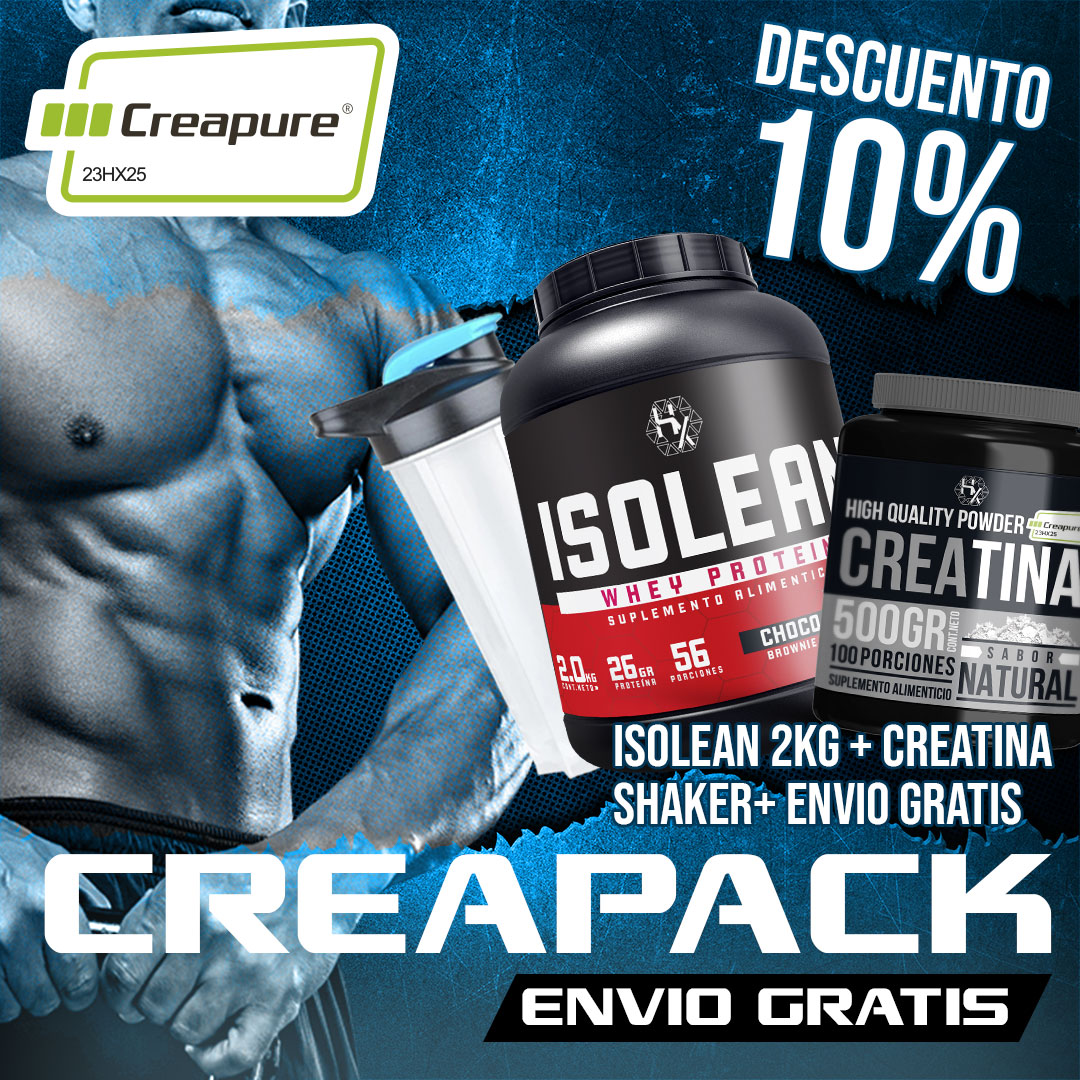 PROPACK: ISOLEAN 2KG + CREATINA 𝗖𝗿𝗲𝗮𝗽𝘂𝗿𝗲® + SHAKER + ENVIO GRATIS