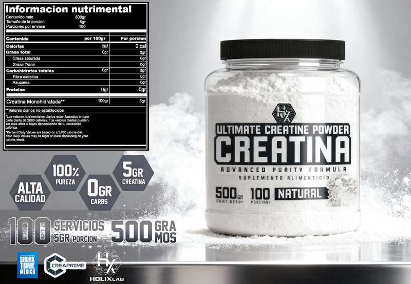 CREATINA CREAPRIME 500GR + envio gratis