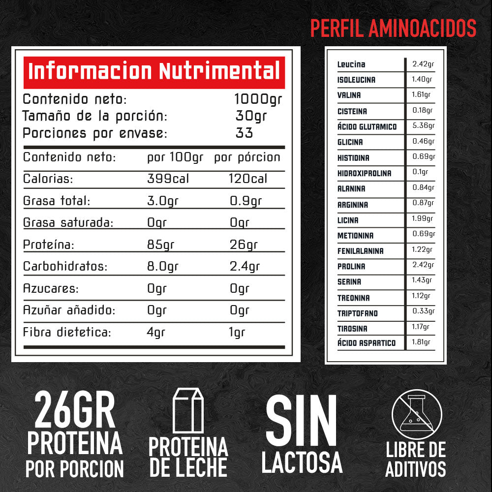 Proteina concentrada del leche al 85% - Envio gratis