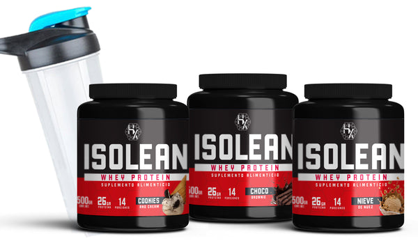 PACK MUSCULO: x3 ISOLEAN 600gr + Shaker