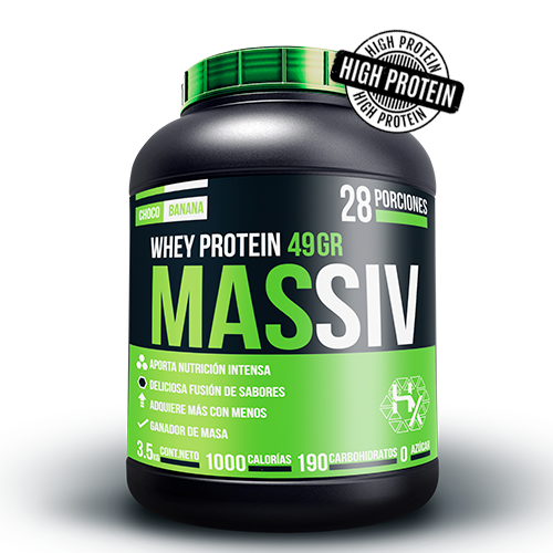 VOLUMEN PACK: Massiv 3,5kg + Creatina 500gr + Pre ultrain 300gr + Colageno 600gr + Shaker