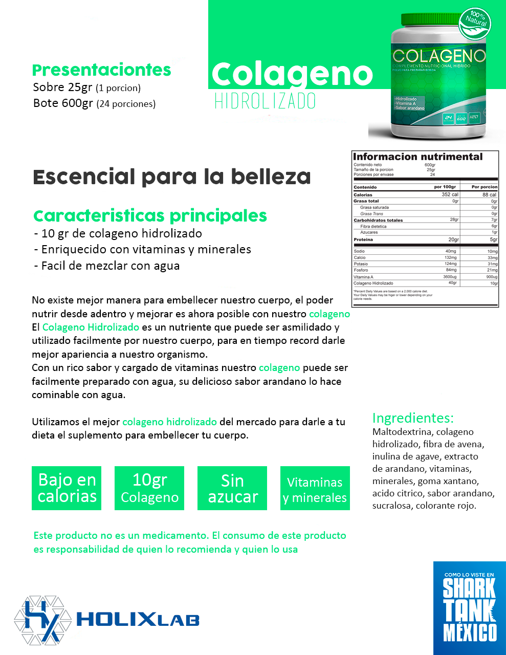 TONIFICA PACK: 2 Heragen 500gr  + Colágeno 600gr + Shaker